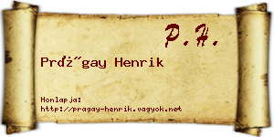 Prágay Henrik névjegykártya