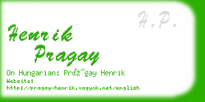 henrik pragay business card